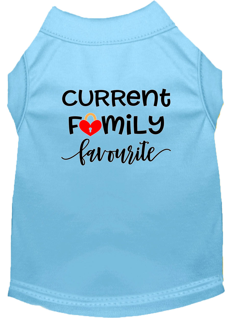 Family Favorite Screen Print Dog Shirt Baby Blue XS